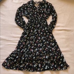 Carly Jean Los Angeles Midi Dress - Black Floral